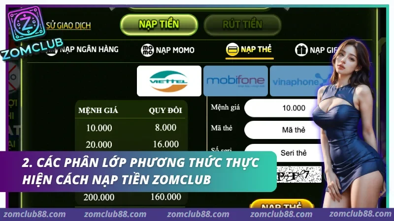 Nạp tiền ZomClub qua ngân hàng và QR Pay