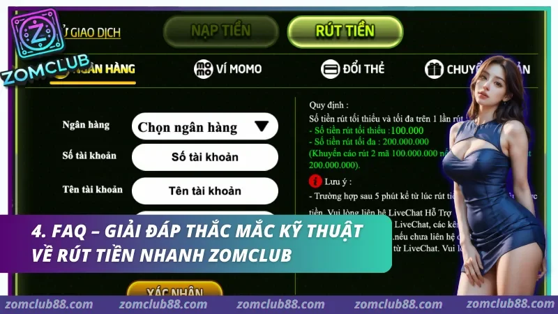 Lưu ý bảo mật khi rút tiền ZomClub — OTP, chính chủ, lịch sử giao dịch